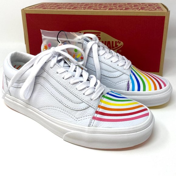 💖MEGA SALE💖VANS Old Skool Flour Shop Rainbow White  Men s 9 11.5 VN0A4U3B2N7 - Picture 6 of 9